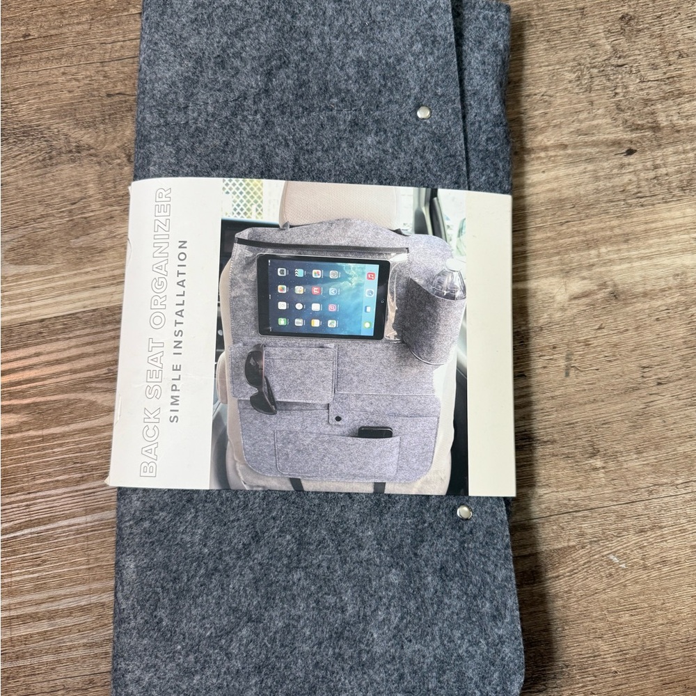 Gray Back Seat Organizer for Tablets and Accessories